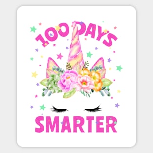 100 Days Smarter 100 Days of School Unicorn Face Costume Sticker